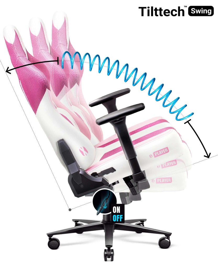 Detské látkové herné kreslo Diablo X-Player 2.0 Kids Size: Marshmallow Pink/ružová Diablochairs