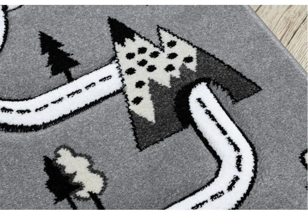 Detský kusový koberec Cesty v meste sivý 240x330cm