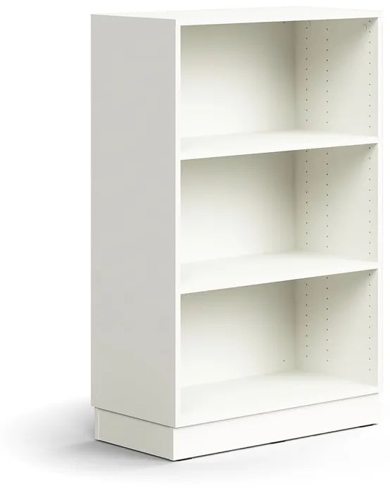Knižnica QBUS, 2 police, so soklom, 1252x800x400 mm, biela