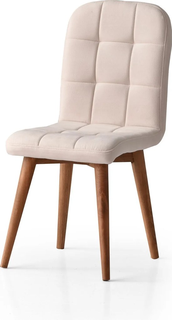 Sada 2 ks čalouněných jídelních židlí RETRO krémová