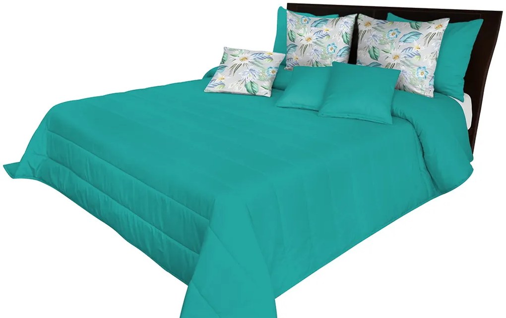 Kvalitný prehoz na posteľ tyrkysovej farby