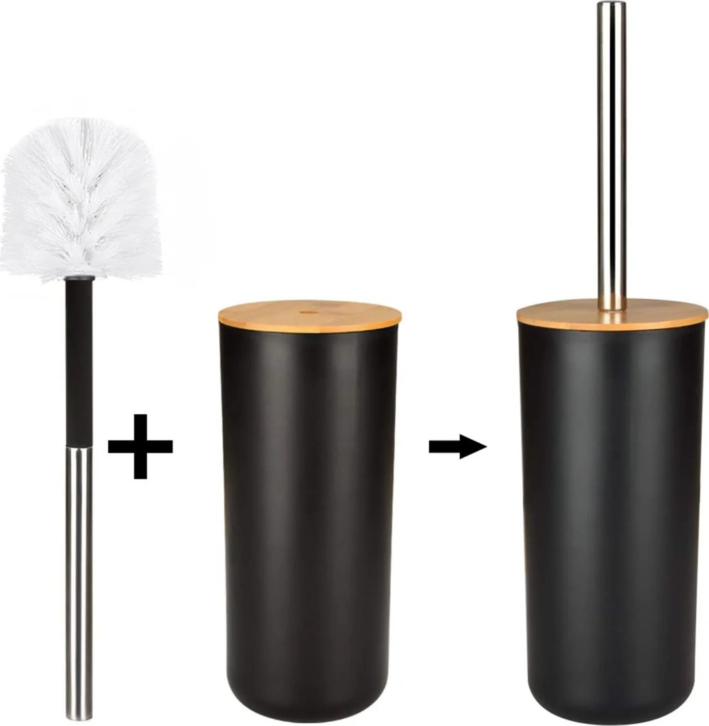 Súprava kúpeľňových doplnkov v čiernej farbe TIMOR