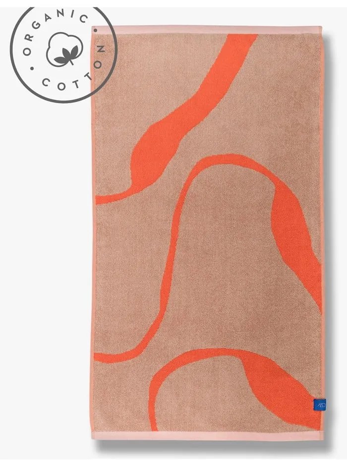 Oranžová/svetlohnedá osuška z Bio bavlny 70x133 cm Nova Arte – Mette Ditmer Denmark
