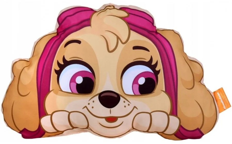 Tvarovaný 3D vankúš Tlapková patrola - Paw Patrol - motív Skye - 43 x 27 cm