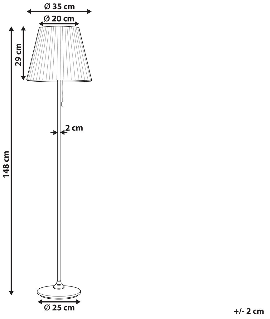 Kovová stojaca lampa čierna/biela TORYSA Beliani