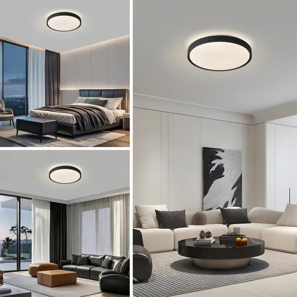 Brilagi - LED stmievateľné stropné svietidlo CORVO LED/72W/230V 3000-6000K čierne pr. 50 cm + diaľkové ovládanie