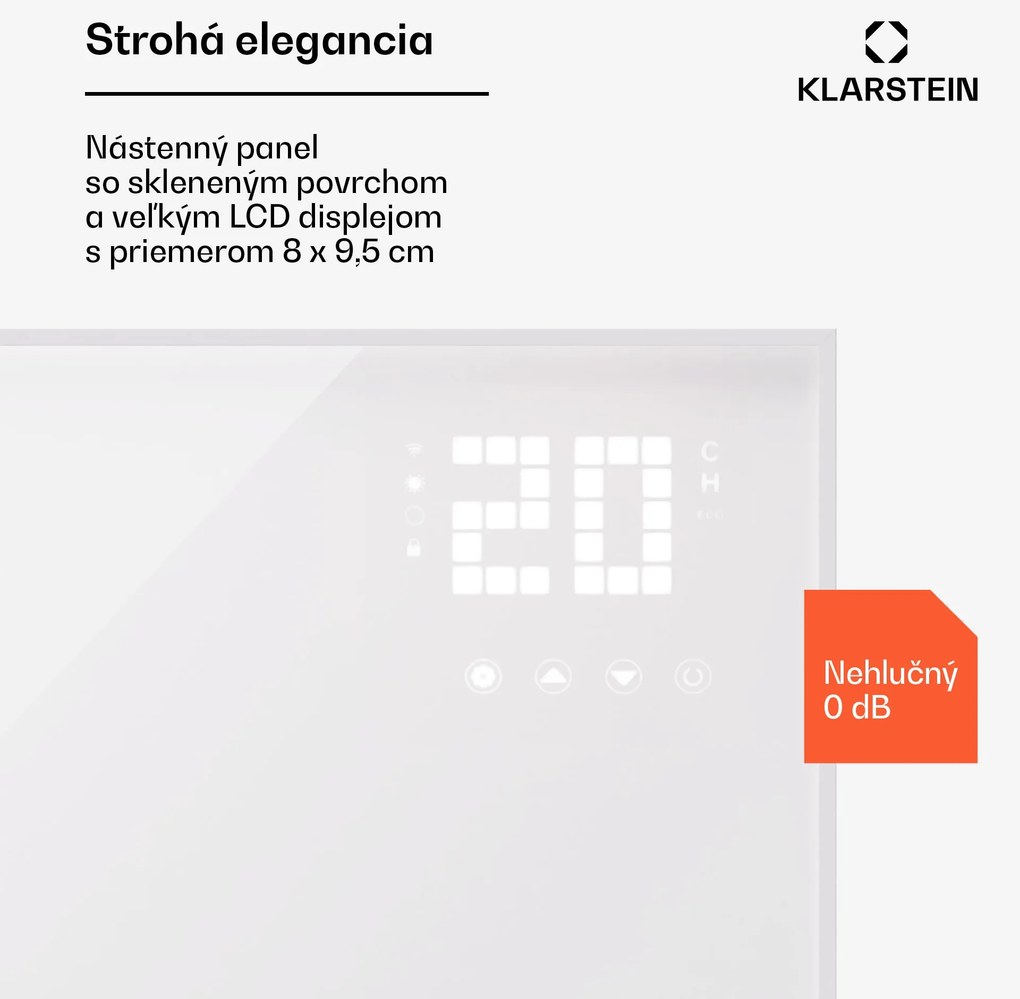 Klarstein Wonderwall Smart Bornholm, Infračervený ohrievač, 70x60cm, App, 360W