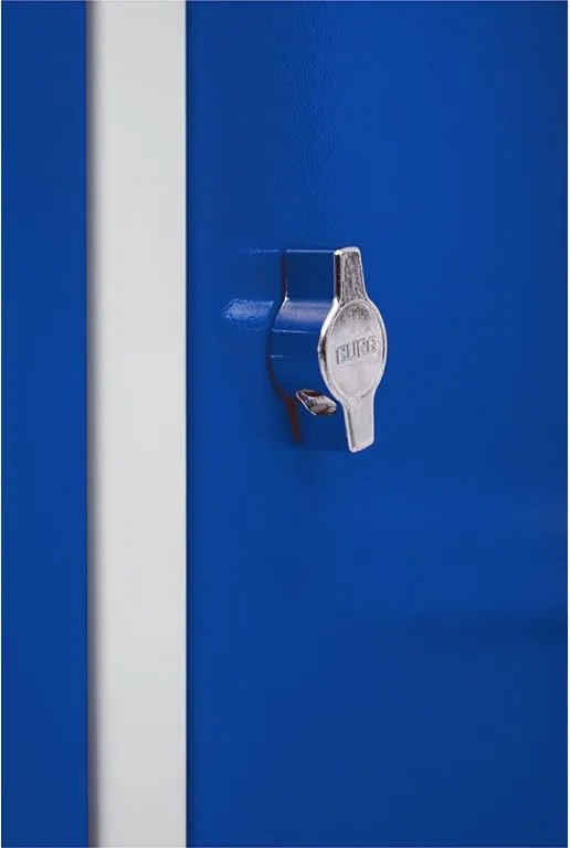 Kovová šatníková skriňa Trestles SS2M 1800x600x500 mm, 2 oddiely, modré dvere Podnož: sokel, Zámok: cylindrický