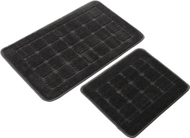 Antracitové kúpeľňové predložky v súprave 2 ks 50x80 cm Kareli – Foutastic