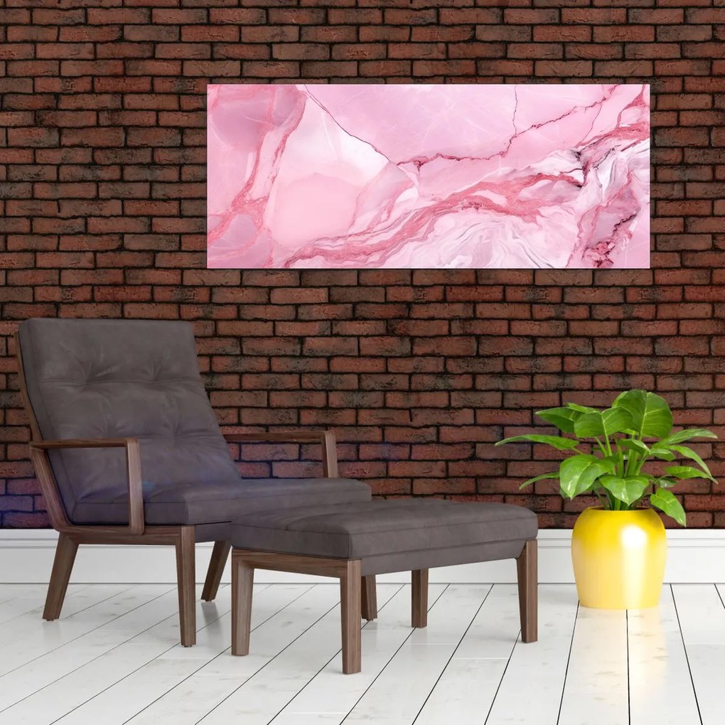 Obraz - Ružový mramor (120x50 cm)