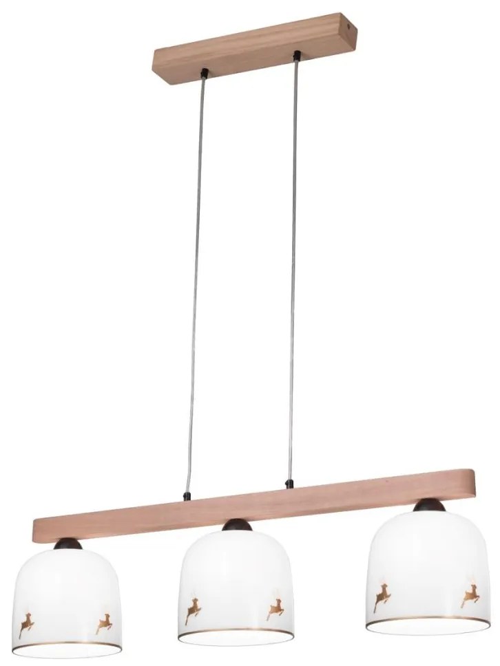 Kolarz A1352.83.Au.100 - Luster na lanku NONNA 3xE27/60W/230V jelene dub/biela/zlatá