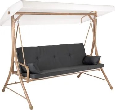 JU Záhradná hojdačka pre 3 osoby, rozmery 230 x 136 x 188 cm, sklopné operadlo