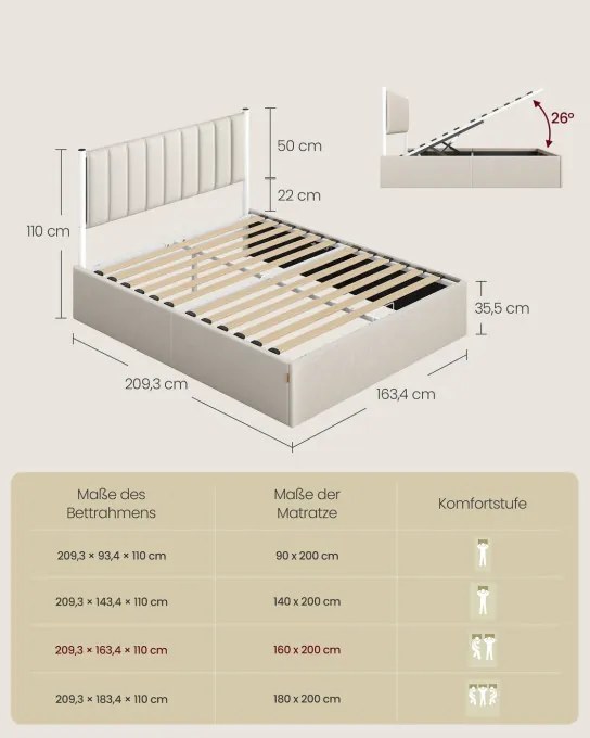 Manželská posteľ 160 cm RMB615LH01