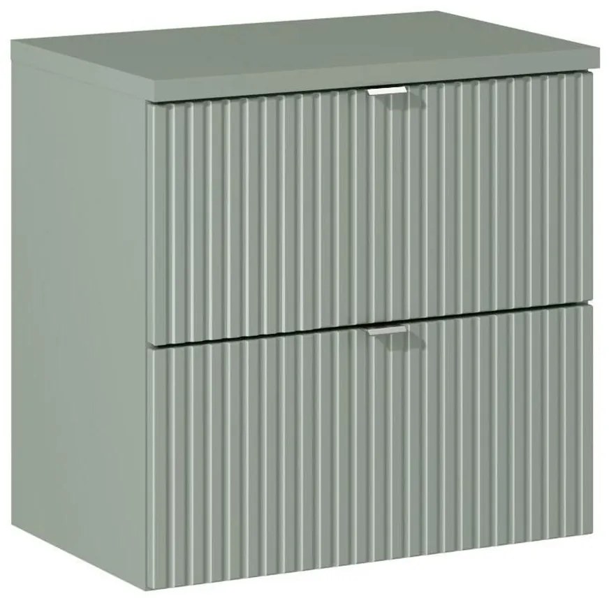 Závesná skrinka Line Reed Green II s doskou 60 cm zelená