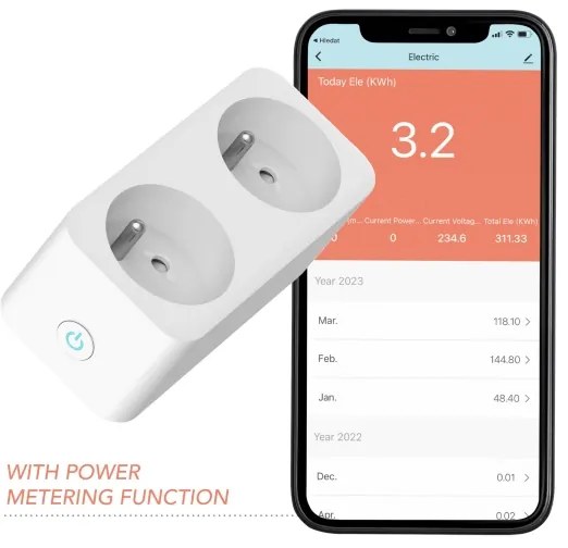 Immax NEO 07751L - Inteligentná rozbočovacia zásuvka NEO LITE 2x16A/230V Wi-Fi Tuya