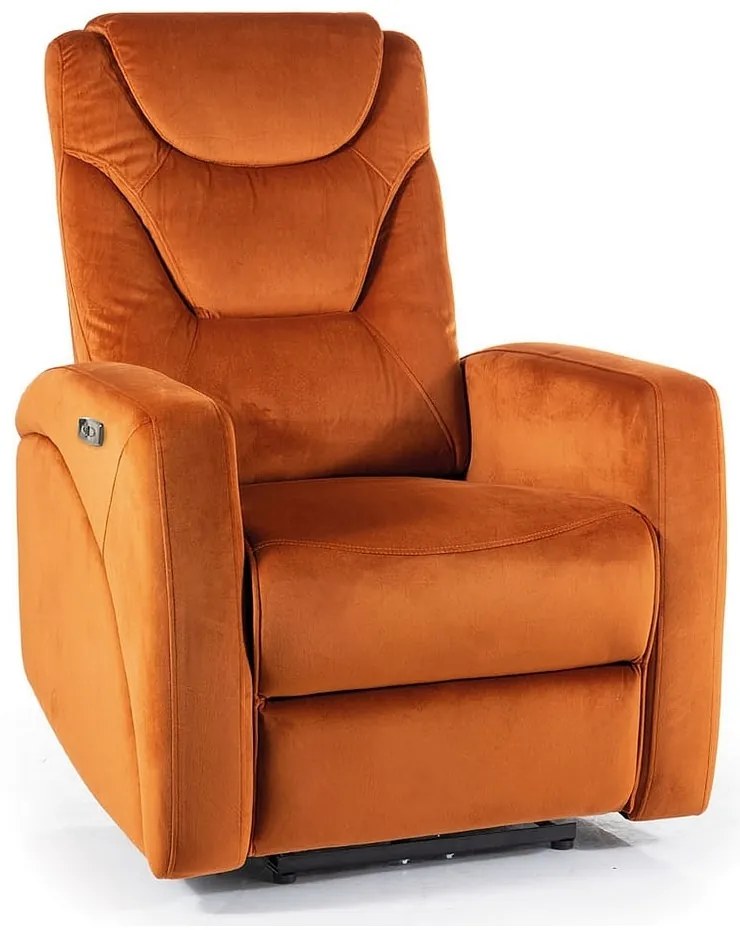 Polohovacie kreslo Kronos Velvet, oranžová