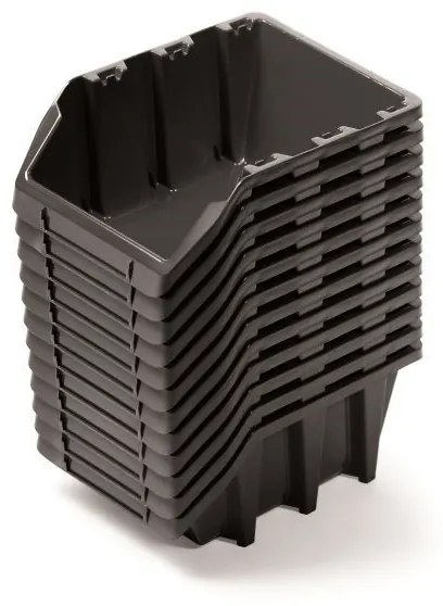 Sada 12 úložných boxov po 12 × 7,7 × 6 cm, čierna