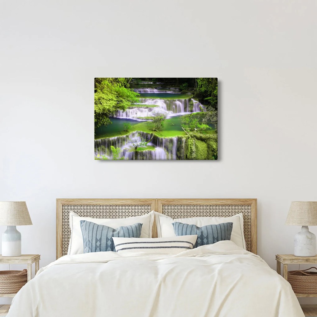 Obrázok - Vodopády Huay Mae Khamin, Kanchanaburi, Thajsko (90x60 cm)