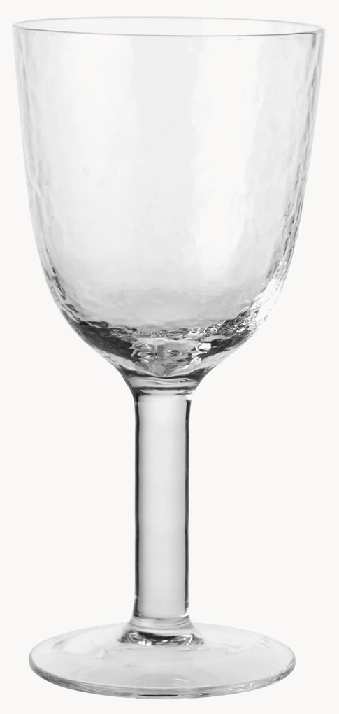 Ručne fúkané poháre na biele víno Hammered, 4 ks