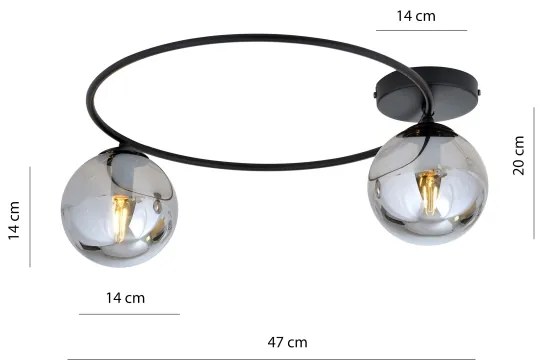 Stropné svietidlo SOPRA 2xE14/10W/230V čierna