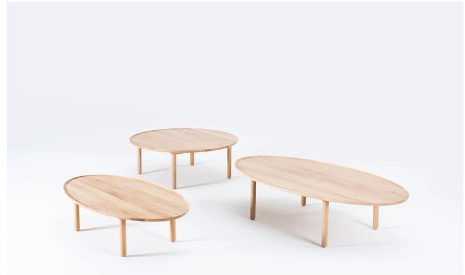 Okrúhly konferenčný stolík z dubového dreva v prírodnej farbe ø 100 cm Mu - Gazzda