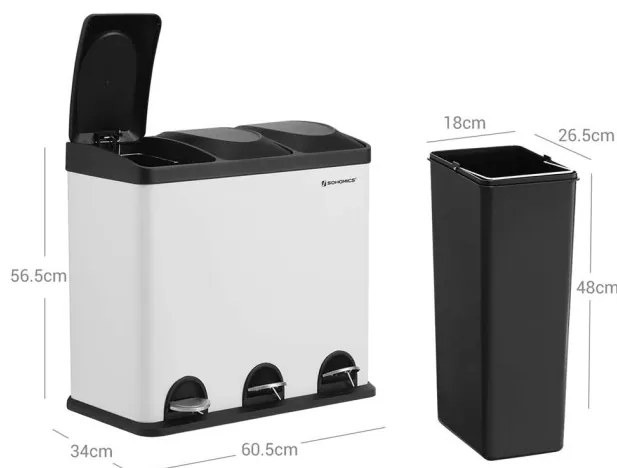 Recyklačný odpadkový kôš LTB54W