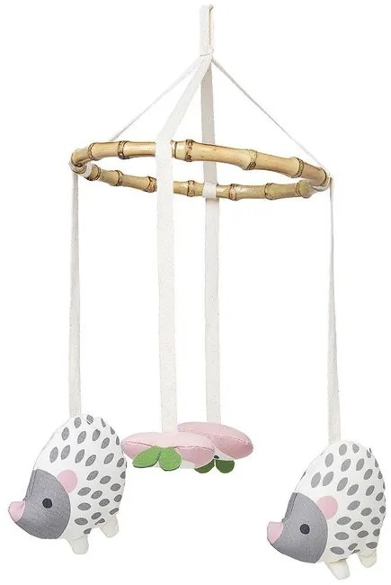 Franck & Fischer Bambusový kolotoč nad postieľku biely ježko