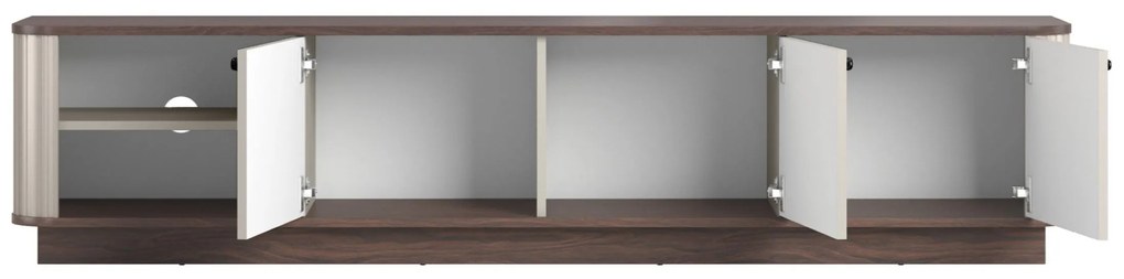 TV skrinka Vesper 3D 187 cm - kašmír / orech / čierne úchytky