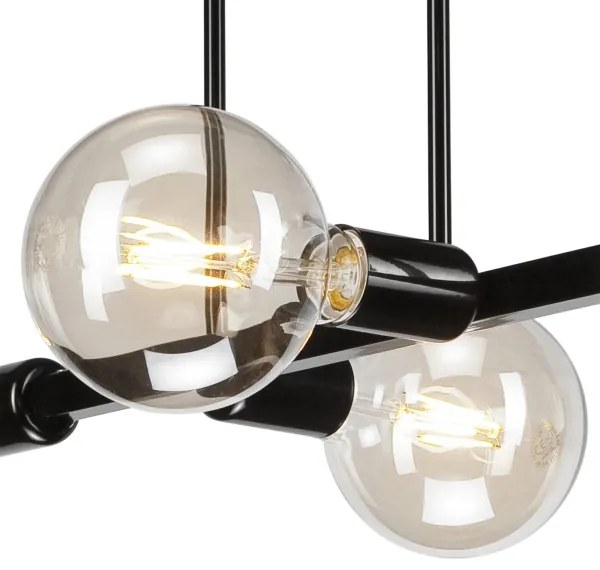 Luster na tyči ASTRID 4xE27/60W/230V čierna