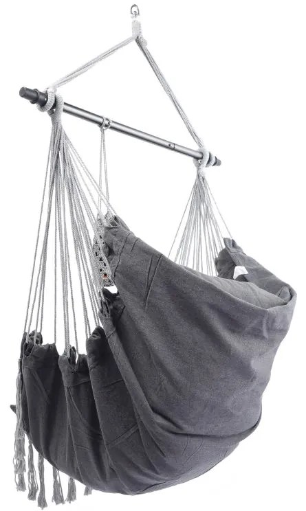 MIADOMODO Závesné hojdacie kreslo, antracit, dovnútra aj von