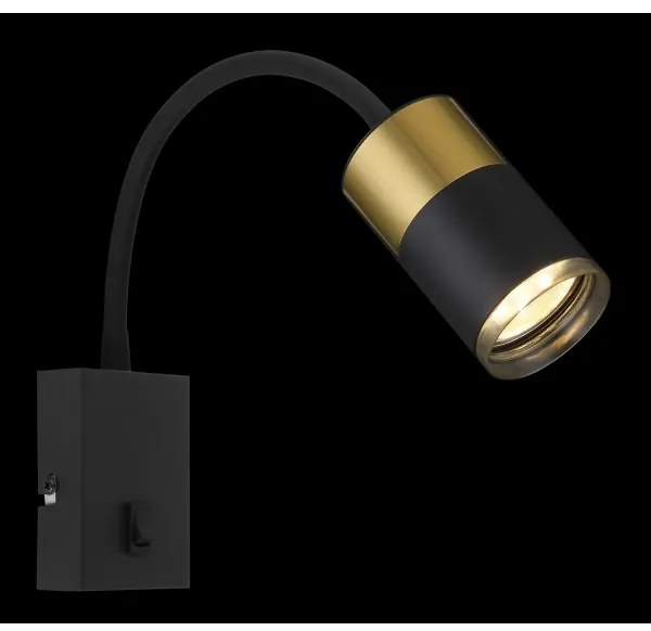 Globo 57850W - Nástenné bodové svietidlo BRISBON 1xGU10/25W/230V čierna/zlatá