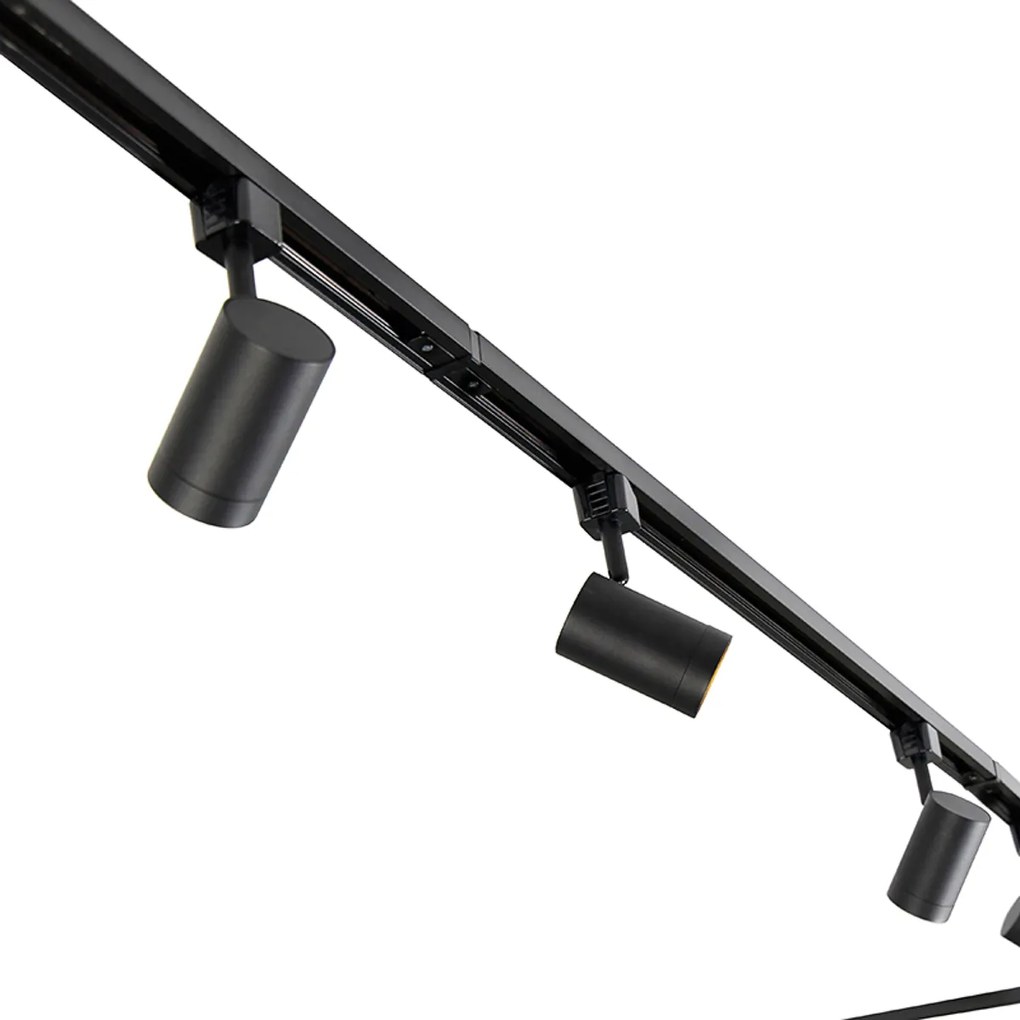 Inteligentný koľajnicový systém čierny 1-fázový 10-svetiel vrátane Wifi GU10 - Jeana