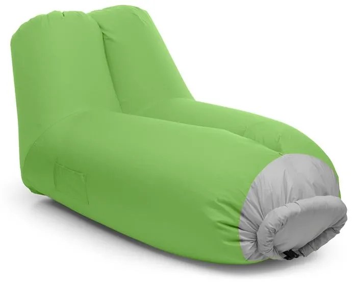 Blumfeldt Airlounge, nafukovacia sedačka, 90 x 80 x 150 cm, ruksak, prateľná, polyester, zelená