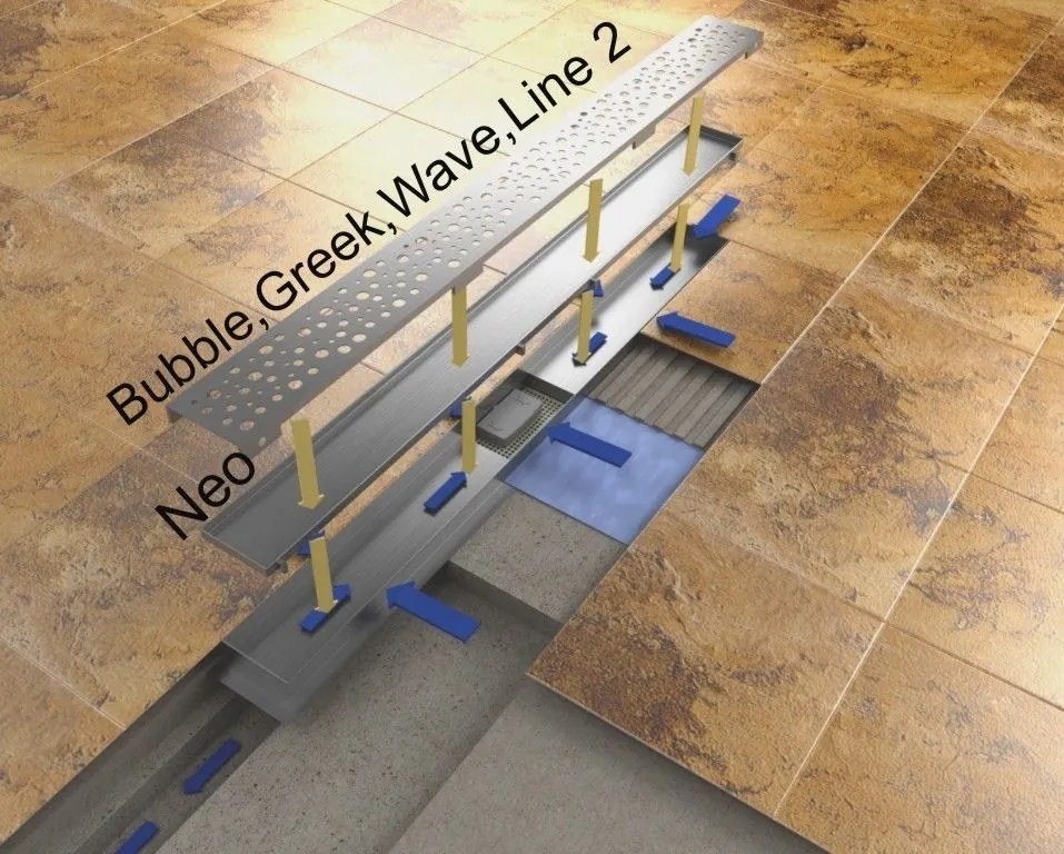 Sprchový žľab NEO classic 30-120 cm