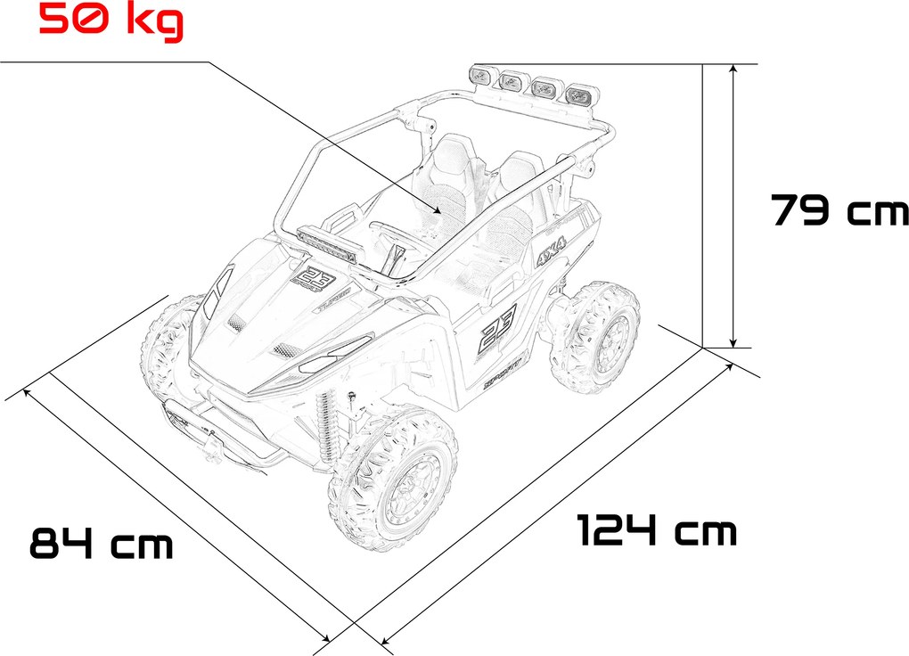 Ramiz Elektrická bugina TURBO 23 pre deti žltá