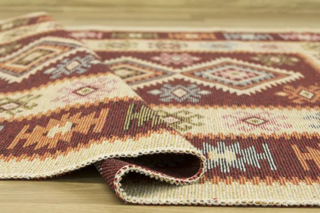 Obojstranný koberec / behúň Kilim bordový 2
