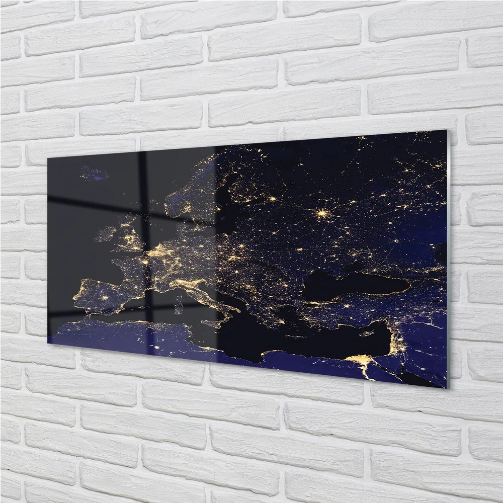 Sklenený obklad do kuchyne sky mapa svetle 120x60 cm