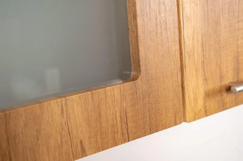 Kuchyňská linka MDF 240cm - typ II, Korpus: Béž pieskový / Dvierka: Crosline ciemny