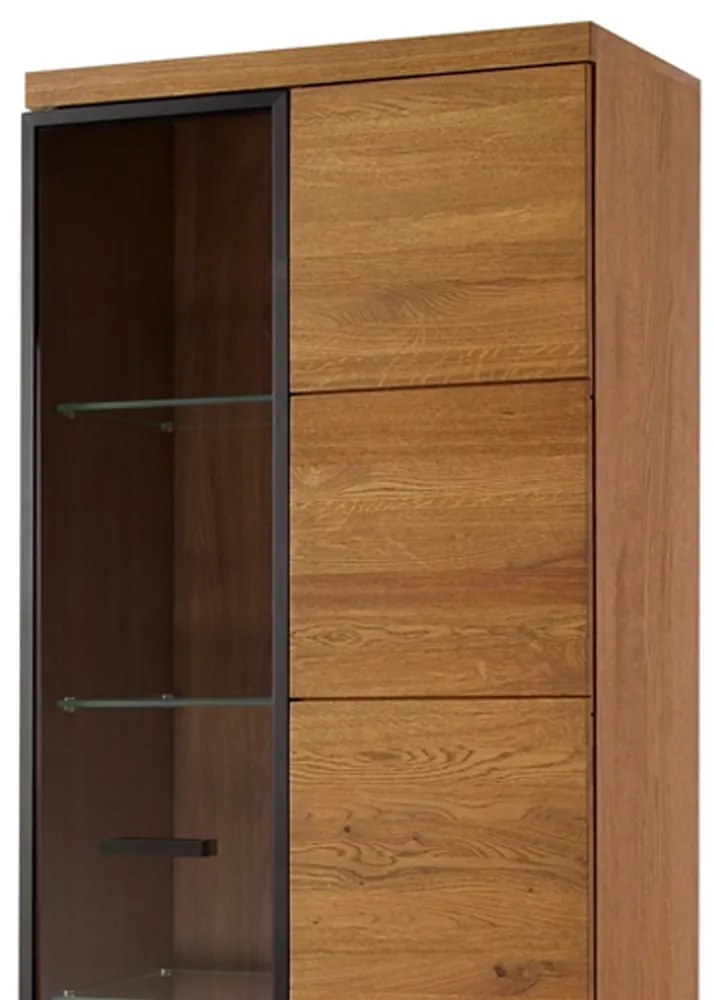 Vitrína Pratto 11 67 cm z masivu pravá dub Rustikal