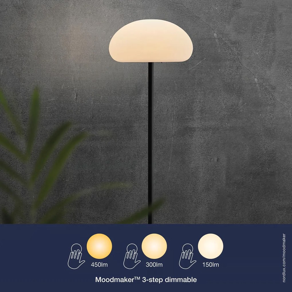 Nordlux Čierna prenosná stojacia LED lampa Sponge 34 6,8W 126cm 2018154003