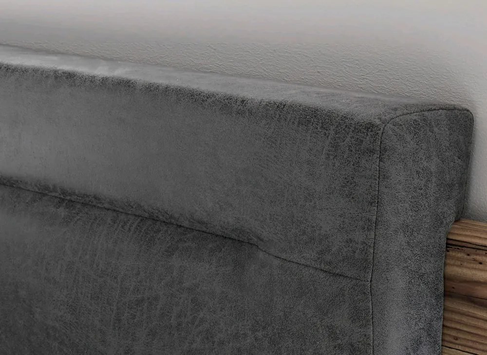 Posteľ s nočnými stolíkmi Sarnia 180x200 cm, zrubová doska/tmavý betón