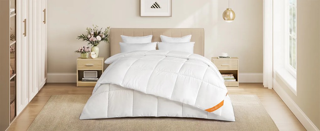 Sada 2 ks přikrývek DUVET 2v1 200x200 cm bílá