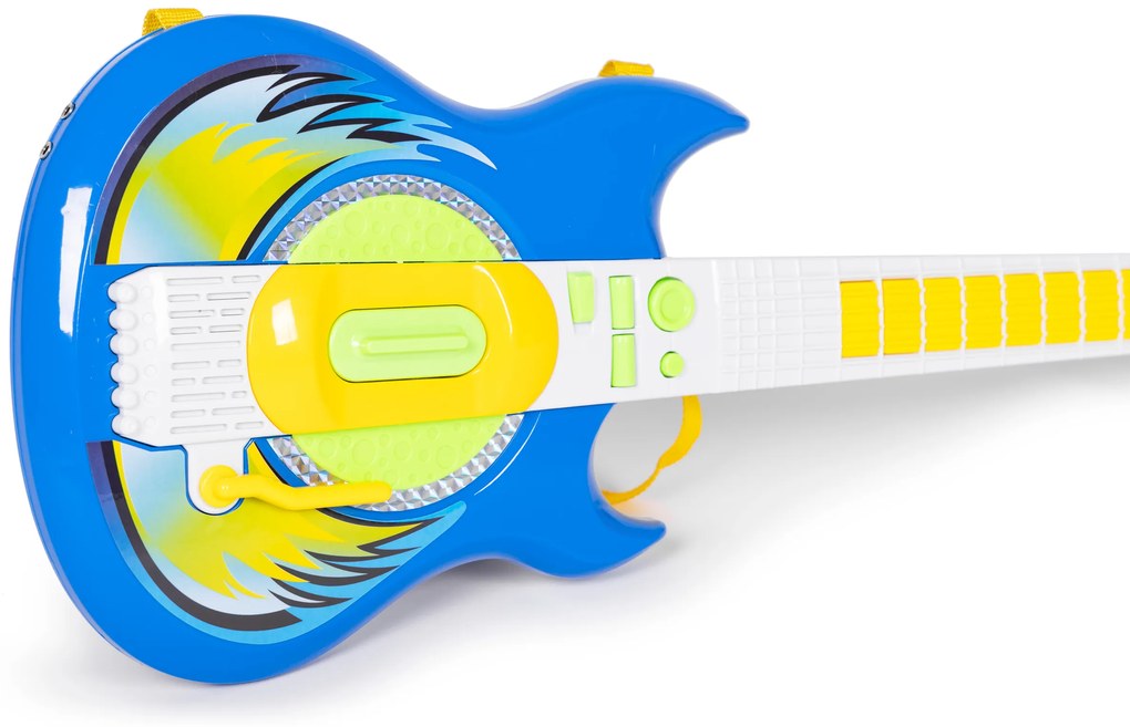 Hudobná sada mikrofón, elektrická gitara, stojany, mp3, modrá