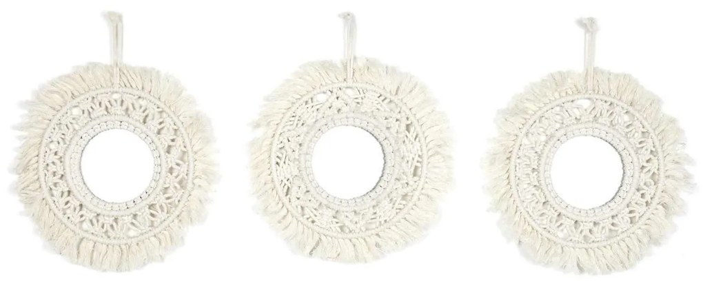 Závesné zrkadlo Caleo, biele, sada 3ks