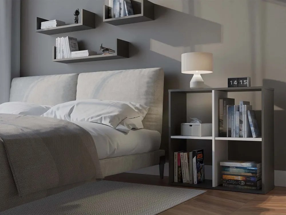 Regál Malax 2x2 74 cm antracit/bílý