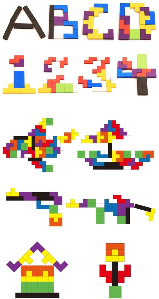 KIK KX7620 Drevené skladacie kocky Tetris
