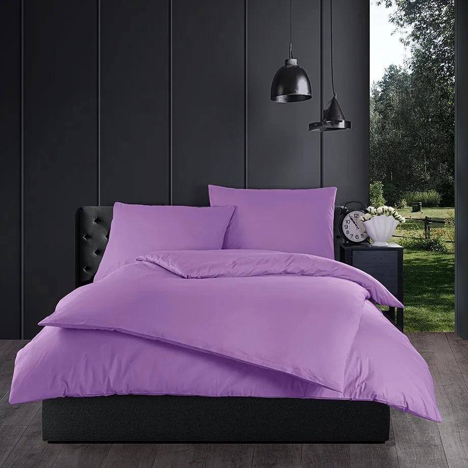 Bavlnené jednofarebné posteľné obliečky BedTex Exclusive Collection - fialkové - 100% bavlna - 70 x 90 cm + 140 x 200 cm
