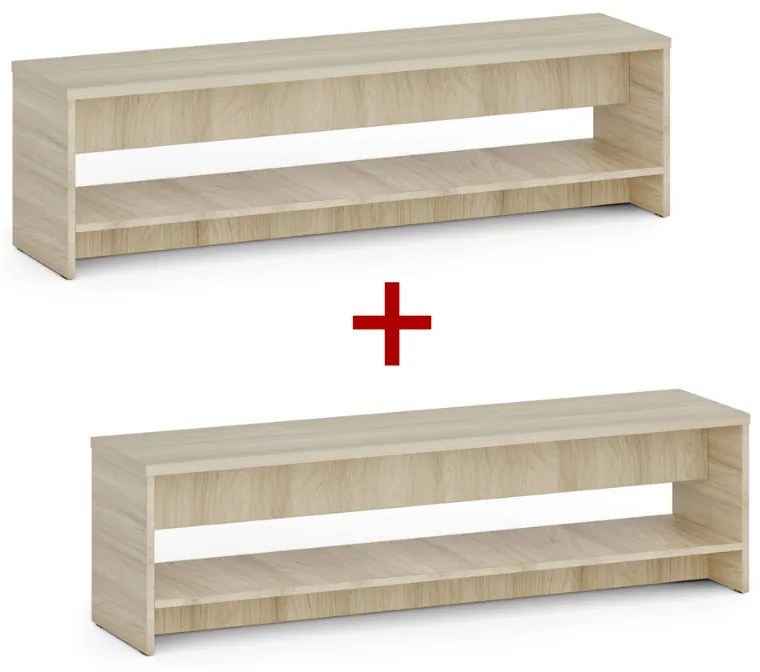 Šatníková lavica s policou na topánky 1+1 ZADARMO, zosilnená, 1500 mm, dub prírodný