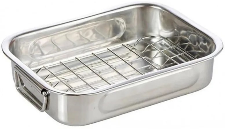 Pekáč nerez s mriežkou 35 x 25 x 6cm s roštom