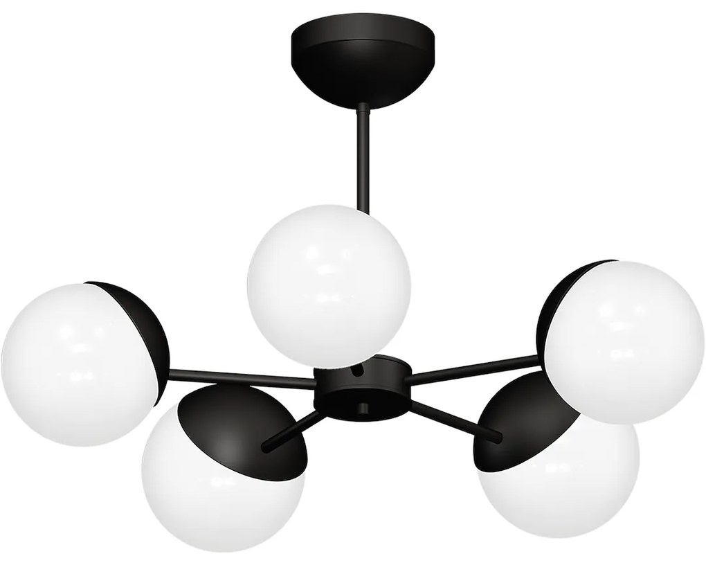 Stropné svietidlo Sfera, 5x biele sklenené tienidlo, b, x